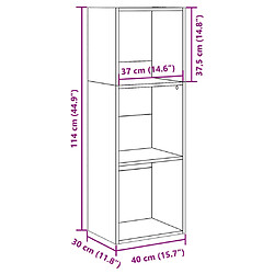 vidaXL Bibliothèque noir 40x30x114 cm bois d'ingénierie pas cher