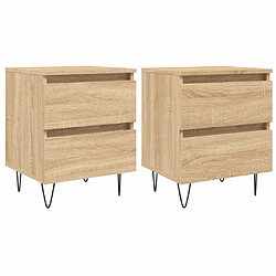 vidaXL Tables de chevet 2 pcs chêne sonoma 40x35x50 cm bois ingénierie