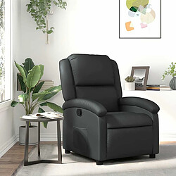 Maison Chic Fauteuil Relax pour salon, Fauteuil inclinable noir cuir véritable -GKD74409