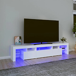 vidaXL Meuble TV avec lumières LED Blanc 200x36,5x40 cm