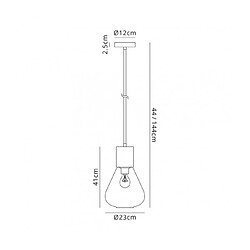 Luminaire Center Suspension design 1 ampoule Nickel satiné