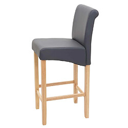 Avis Mendler Tabouret de bar HWC-C33, tabouret de comptoir, bois ~ gris mat, pieds clair, similicuir