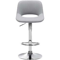 Decoshop26 Tabouret de bar chaise haute x1 avec repose-pieds en PVC gris piètement métallique chromé 10_0004579 pas cher