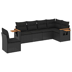 Maison Chic Salon de jardin 6 pcs avec coussins | Ensemble de Table et chaises | Mobilier d'Extérieur noir résine tressée -GKD39727