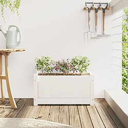 Avis Maison Chic Jardinière,Bac à fleurs - pot de fleur blanc 60x31x31 cm bois de pin massif -GKD87607