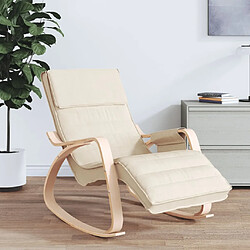 vidaXL Chaise à bascule Crème Tissu