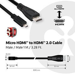 Acheter Club 3D CLUB3D Micro HDMI™ to HDMI™ 2.0 4K60Hz Cable 1M / 3.28Ft