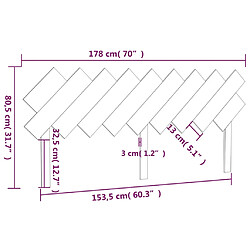 vidaXL Tête de lit 178x3x80,5 cm Bois massif de pin pas cher