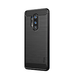 Coque en TPU fibre de carbone brossé noir foncé pour votre OnePlus 8 Pro