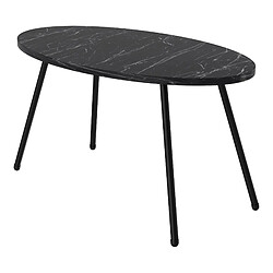 Helloshop26 Table basse ovale 43 x 90 x 50 cm marbre noir 03_0008505