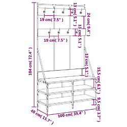 vidaXL Porte-vêtements et rangement des chaussures chêne marron pas cher