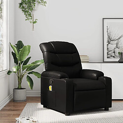 vidaXL Fauteuil de massage inclinable Noir Similicuir