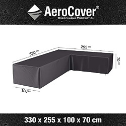 Avis Aerocover Housse de protection respirante pour ensemble de mobilier extérieur Pour ensemble mobilier angle droit 330x255x100xH70 cm.