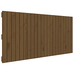 vidaXL Tête de lit murale Marron miel 140x3x60 cm Bois massif de pin