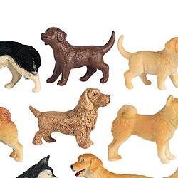 Acheter 8 pièces Solide En Plastique Simulé Chien Modèle Décor Jouet Figurine Ornements de Voiture Tableau de Bord