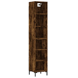 vidaXL Buffet haut Chêne fumé 34,5x32,5x180 cm Bois d'ingénierie