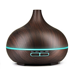 Wewoo Purificateur d'air Humidificateur à bouche pointue avec machine à parfum en bois de 400 ml lumière LED coloréespécification de prise américaine café