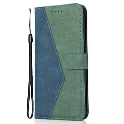 Etui en PU + TPU bicolore avec support et sangle bleu vert pour votre Huawei P30 Lite