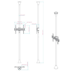 Acheter Kimex Support sol-plafond pour écran TV 32'' - 75''