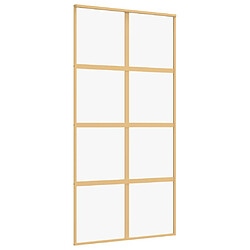 vidaXL Porte coulissante doré 102,5x205cm verre ESG clair et aluminium