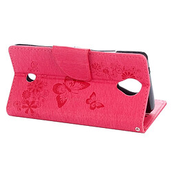 Wewoo Coque Magenta Wiko U Feel Butterflies Gaufrage étui en cuir flip horizontal avec support & Slots de cartes Portefeuille & Lanière pas cher