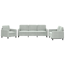 Maison Chic Ensemble de canapés 3 pcs, Canapé droit Sofa pour Salon gris clair velours -GKD669470