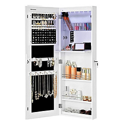 Helloshop26 Armoire à bijoux miroir toute-longueur sans cadre psyché murale suspendu avec serrure 120 cm et miroir blanc 12_0002313