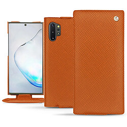 Housse cuir Samsung Galaxy Note10+ - Rabat vertical - Orange vibrant ( Pantone #e36b39 ) - NOREVE