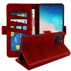 Avizar Housse Samsung Galaxy S10 Lite Étui Folio Porte-carte Fonction Support Rouge