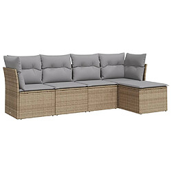 Maison Chic Salon de jardin avec coussins 5 pcs | Ensemble de Table et chaises | Mobilier d'Extérieur beige résine tressée -GKD23354