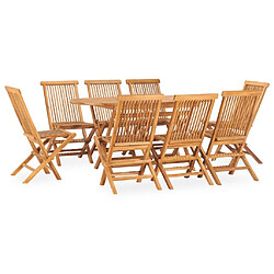 Maison Chic Mobilier à dîner pliable 9 pcs de jardin - Ensemble table et chaises d'extérieur - Salon/Mobilier de jardin classique Bois solide de teck -MN25057