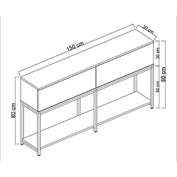 Avis Hanah Home Console en agglomeré et métal Lord anthracite et argenté.