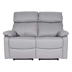 Mendler Fauteuil cinéma 2 places HWC-L93, Fauteuil relax Canapé TV, accoudoir Fonction couchage Nosagfederung Tissu/textile ~ gris clair pas cher