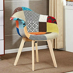 Life Interiors Set of 8 Tulip Patchwork Tub Dining Chair Multicolor