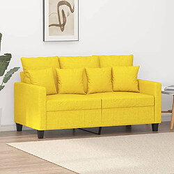 Maison Chic Canapé à 2 places,Sofa de Salon,Canapé droit Jaune clair 120 cm Tissu -GKD411572