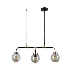 Luminaire Center Suspension Valpena Verre,acier,aluminium Bronze antique, noir mat