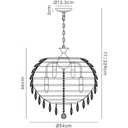 Luminaire Center Suspension Coniston Chrome poli 9 ampoules 77cm