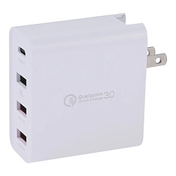 Wewoo A3P 3A Chargeur de voyage mural à 4 ports USB-C / Type C + QC3.0 + double sortie USBprise US