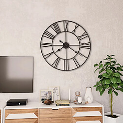 vidaXL Horloge murale vintage avec mouvement à quartz Métal 80 cm XXL