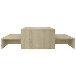 Acheter Maison Chic Set tables basses gigognes,Table Console pour salon Chêne 100x100x26,5 cm Aggloméré -MN33238