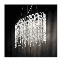 Ideal Lux Suspension Chromée en cristal RAIN CLEAR 5 ampoules