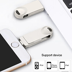 Wewoo Clé USB 3 en 1 64 Go Mirco USB 3.0 + USB Twister Flash Metal (Type-C + 8 interfaces métal) (Argent) pas cher