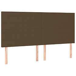 Acheter Maison Chic Tête de lit scandinave à LED,meuble de chambre Marron foncé 200x5x118/128 cm Tissu -MN70578