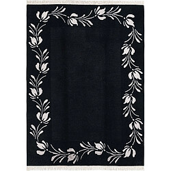 Vidal Tapis de laine 206x150 noir Darya