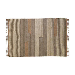 Aubry Gaspard Tapis en jute naturel et coton naturel et teinté Ethnique Naturel et gris - 120 x 180 cm.