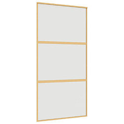 vidaXL Porte coulissante doré 102,5x205 cm verre ESG dépoli aluminium