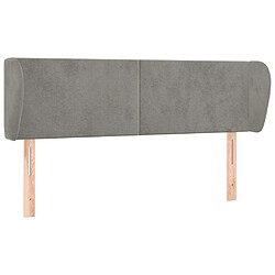 Maison Chic Tête de lit scandinave avec oreilles,meuble de chambre Gris clair 147x23x78/88 cm Velours -MN22144