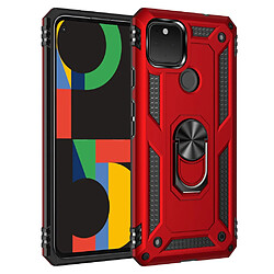 Coque en TPU Anti-chute hybride avec béquille rouge pour votre Google Pixel 4a 5G