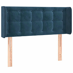 Maison Chic Tête de lit scandinave avec oreilles,meuble de chambre Bleu Foncé 83x16x78/88 cm Velours -MN67984