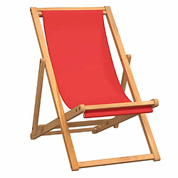 Maison Chic Chaise/Fateuill de plage pliable Bois de teck solide rouge -GKD77440